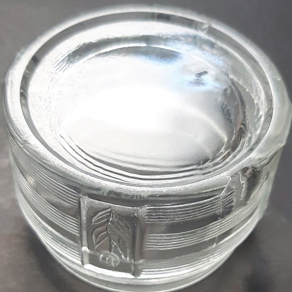 Antique VTG ART DECO Clear GLASS Vanity Powder Box Trinket Metal Lid Set of 2 - Picture 10 of 12